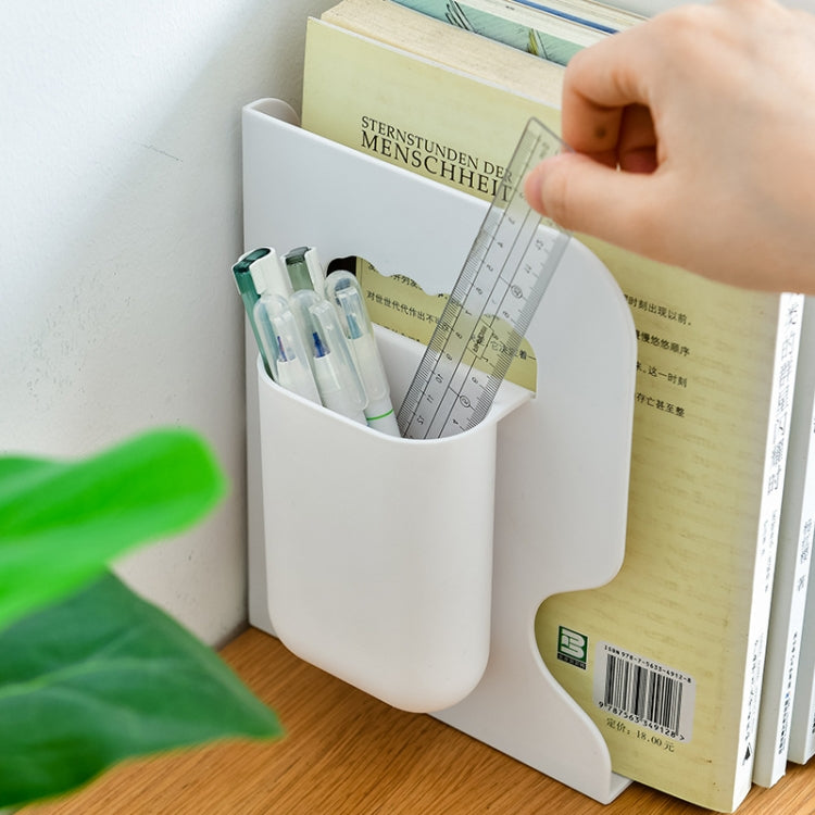 Supporto per libri da scrivania pieghevole e retrattile, White, Grey, White + Pen Holder, Gray + Pen Holder