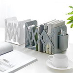 Supporto per libri da scrivania pieghevole e retrattile, White, Grey, White + Pen Holder, Gray + Pen Holder