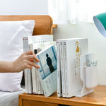 Supporto per libri da scrivania pieghevole e retrattile, White, Grey, White + Pen Holder, Gray + Pen Holder