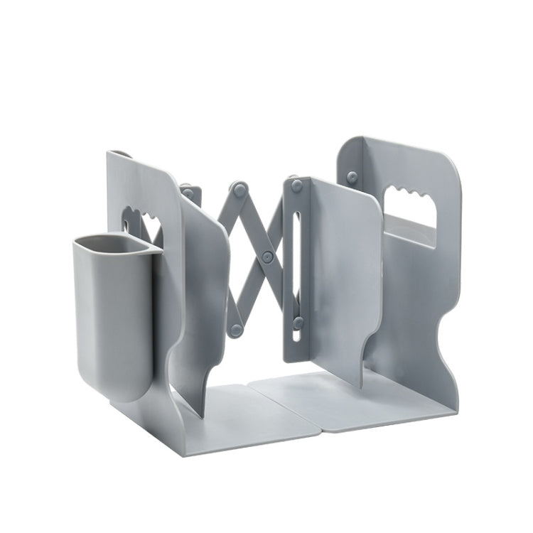 Supporto per libri da scrivania pieghevole e retrattile, White, Grey, White + Pen Holder, Gray + Pen Holder