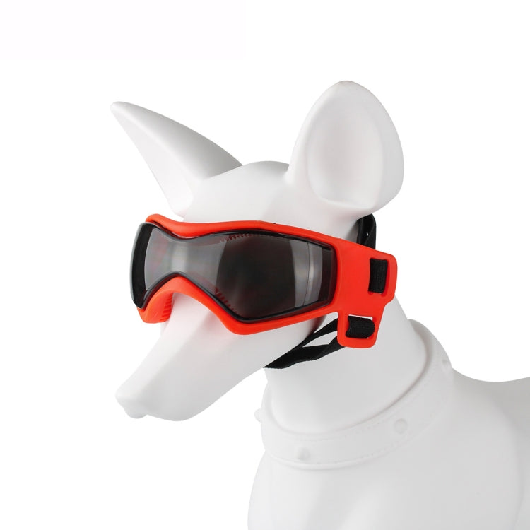 Occhiali da sole per cani con montatura morbida anti-UV per animali domestici, Red, Black