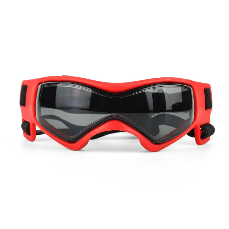 Occhiali da sole per cani con montatura morbida anti-UV per animali domestici, Red, Black