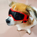 Occhiali da sole per cani con montatura morbida anti-UV per animali domestici, Red, Black