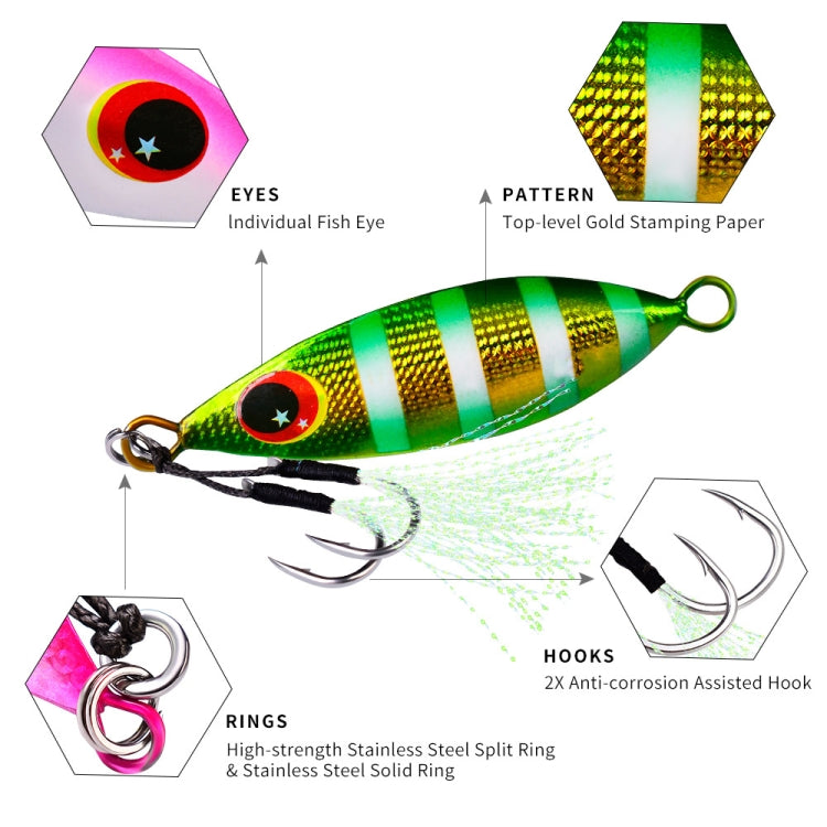 2 PZ PROBEROS LF105 Esca da strada in metallo per pesca in mare, 10g, 20g, 30g, 40g, 60g
