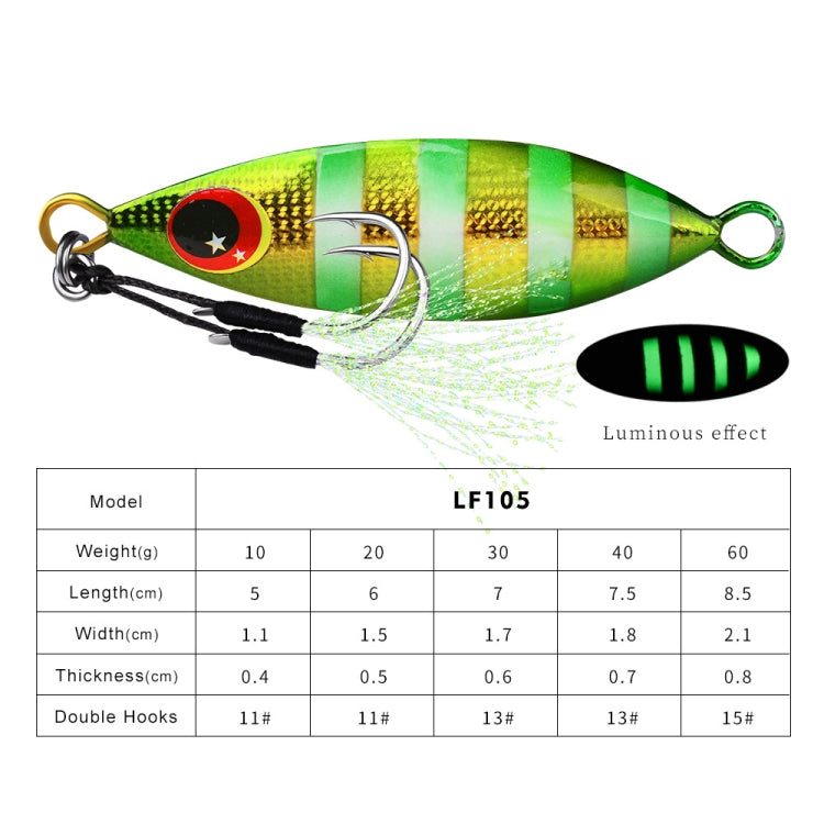 2 PZ PROBEROS LF105 Esca da strada in metallo per pesca in mare, 10g, 20g, 30g, 40g, 60g