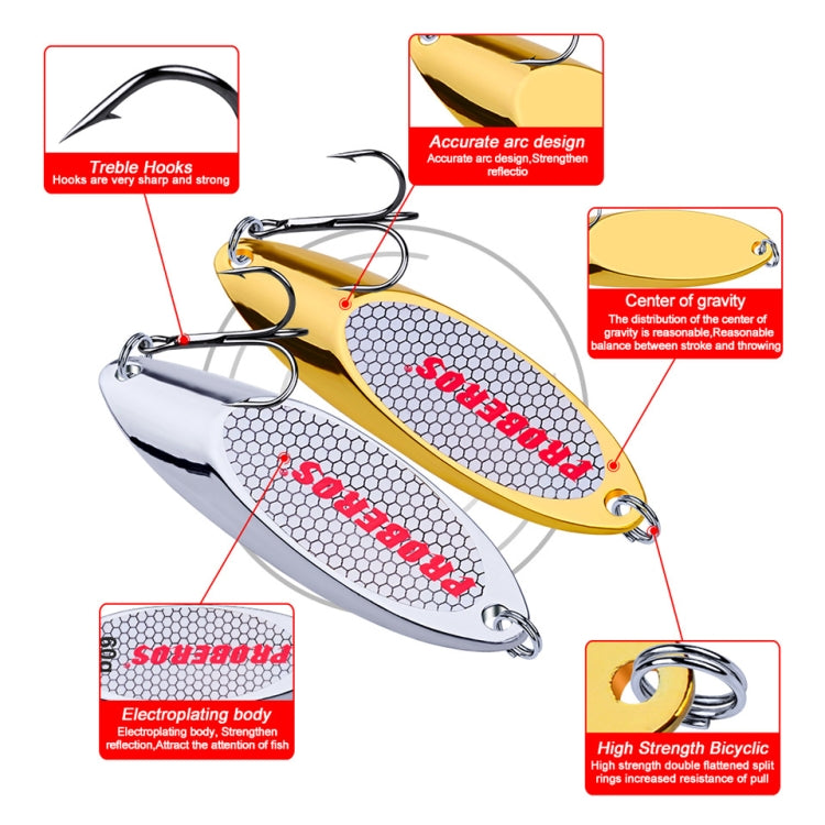 PROBEROS DW342 Lure VIB Paillettes in metallo, 2 PCS 3g, 5 PCS 7g, 5 PCS 10g, 2 PCS 14g, 2 PCS 18g, 21g, 2 PCS  28g, 32g, 2 PCS  35g, 40g, 2 PCS 50g, 60g