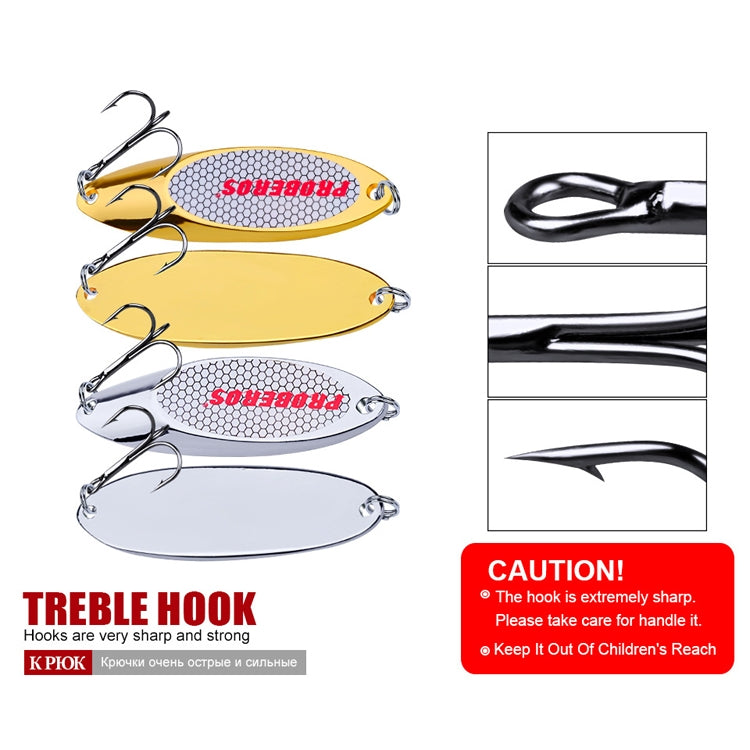PROBEROS DW342 Lure VIB Paillettes in metallo, 2 PCS 3g, 5 PCS 7g, 5 PCS 10g, 2 PCS 14g, 2 PCS 18g, 21g, 2 PCS  28g, 32g, 2 PCS  35g, 40g, 2 PCS 50g, 60g