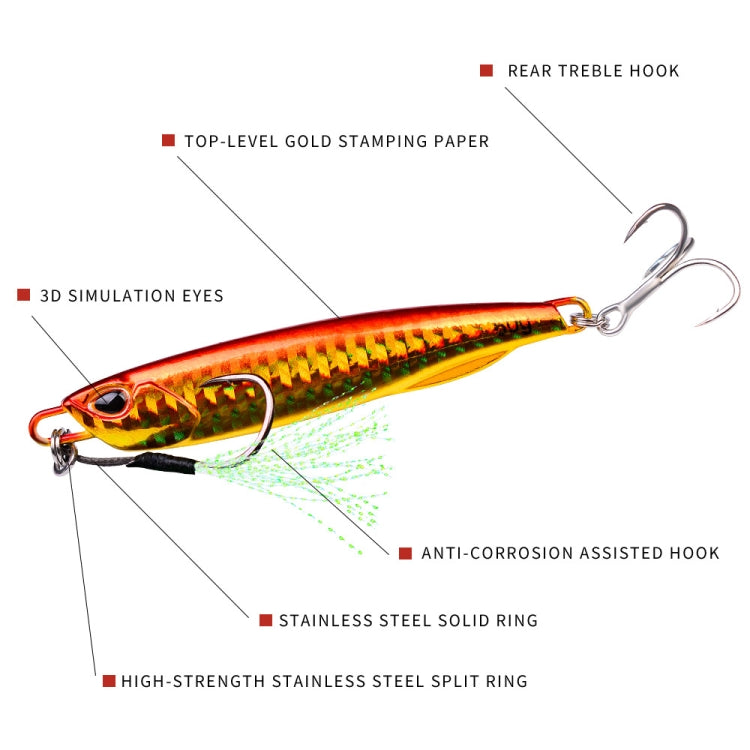 3 PZ PROBEROS LF103 Simulazione Esca per la pesca in mare in metallo, 30g, 40g, 50g