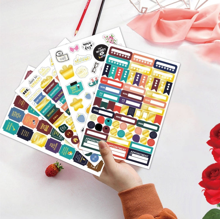 4 set tema aziendale Hot Stamping Plan Sticker Note Post, 4 Sets