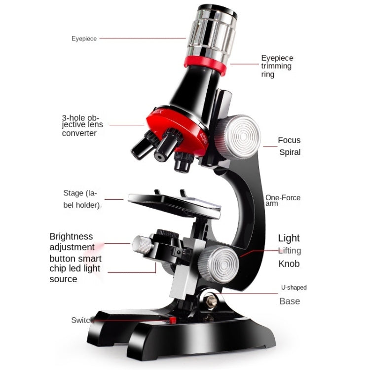Microscopio biologico HD 1200x con illuminazione LED