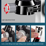 Microscopio biologico HD 1200x con illuminazione LED
