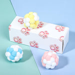 CT0115 Giocattolo divertente per gatti con palla di peluche colorata Macaron, 3 PCS, 6 PCS