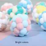 CT0115 Giocattolo divertente per gatti con palla di peluche colorata Macaron, 3 PCS, 6 PCS
