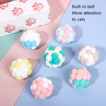 CT0115 Giocattolo divertente per gatti con palla di peluche colorata Macaron, 3 PCS, 6 PCS