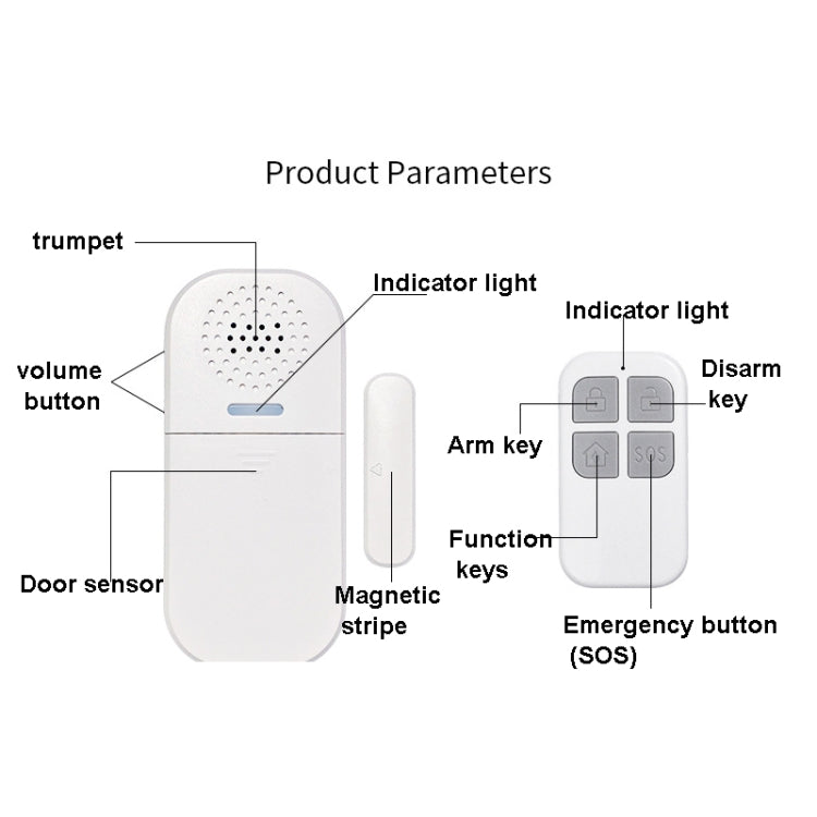MC-05 Allarme magnetico per porta a distanza da 130 dB con promemoria luminoso