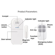 MC-05 Allarme magnetico per porta a distanza da 130 dB con promemoria luminoso