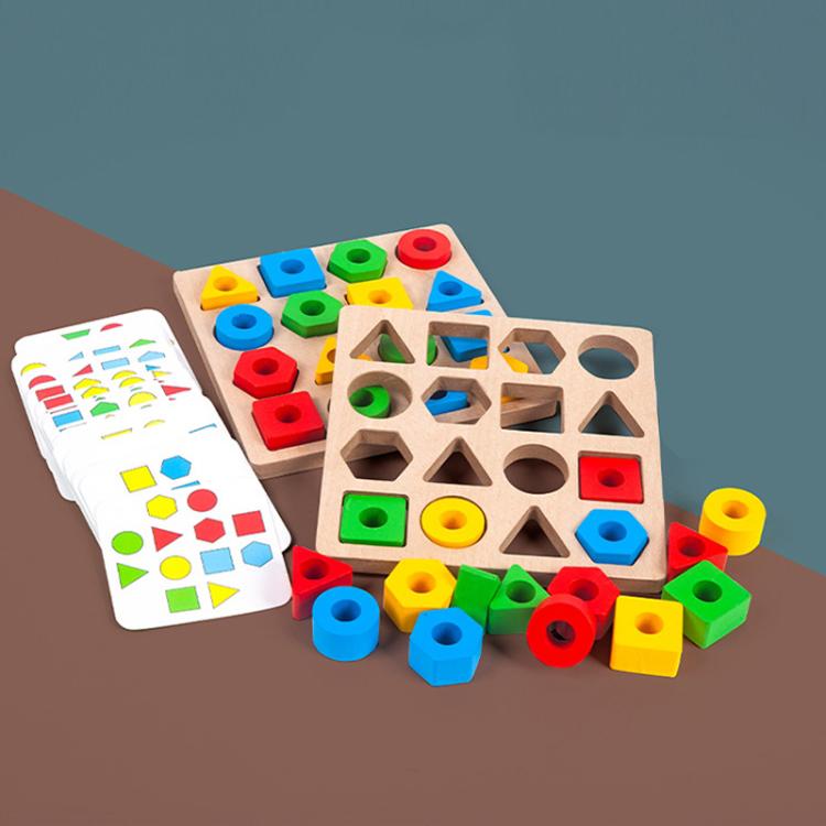 Giocattolo puzzle blocchi figure geometriche in legno