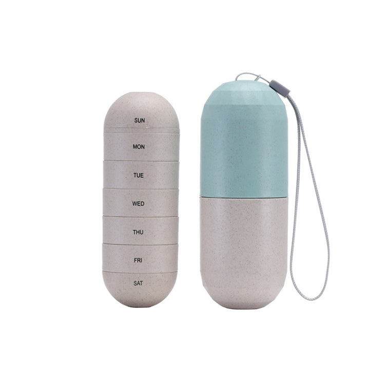 Scatola per pillole di paglia di grano Scatola per pillole sigillata da 7 giorni, Pill Storage Box