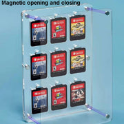 Scatola di immagazzinaggio per carte da gioco magnetiche in cristallo trasparente per interruttore, 9 Grid, 14 Grid, 27 Grid
