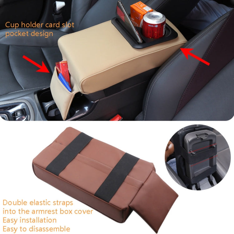 Scatola del bracciolo dell'auto Maggiore supporto con portabicchieri per sedile posteriore, Beige, Black, Brown