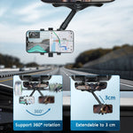 ZJ099 Supporto per telefono con specchietto retrovisore per auto rotante a 360 gradi, ZJ099