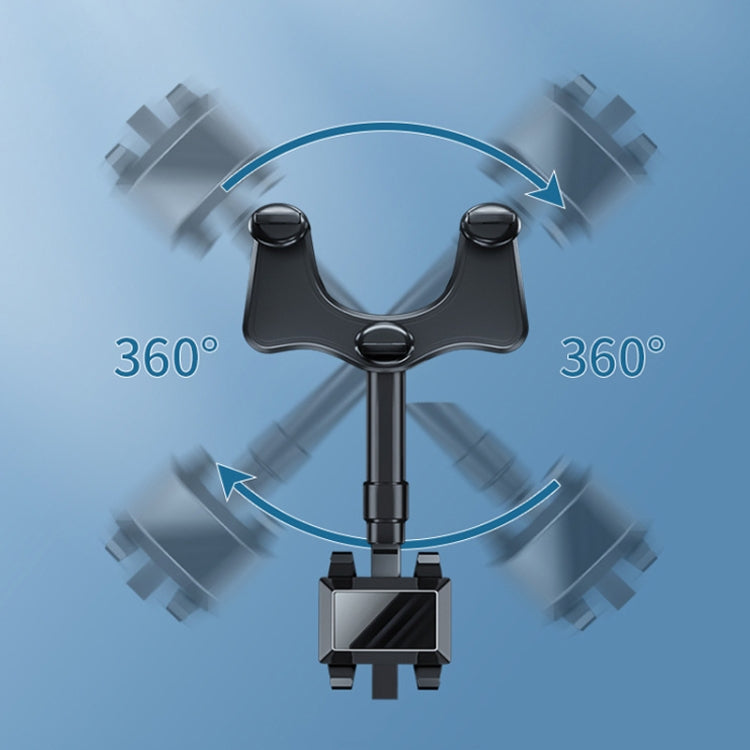 ZJ099 Supporto per telefono con specchietto retrovisore per auto rotante a 360 gradi, ZJ099
