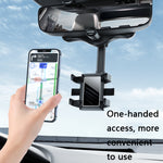 ZJ099 Supporto per telefono con specchietto retrovisore per auto rotante a 360 gradi, ZJ099