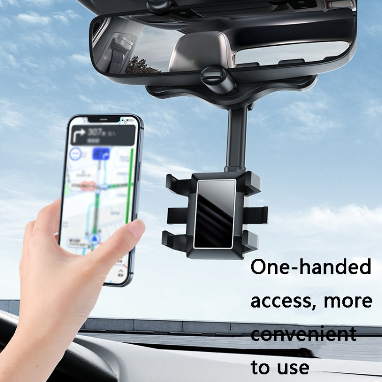 ZJ099 Supporto per telefono con specchietto retrovisore per auto rotante a 360 gradi, ZJ099