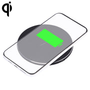 Caricabatterie wireless rotondo in metallo 15W