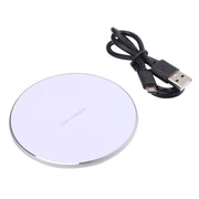 Caricabatterie wireless rotondo in metallo 15W