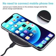 Caricabatterie wireless rotondo in metallo 15W