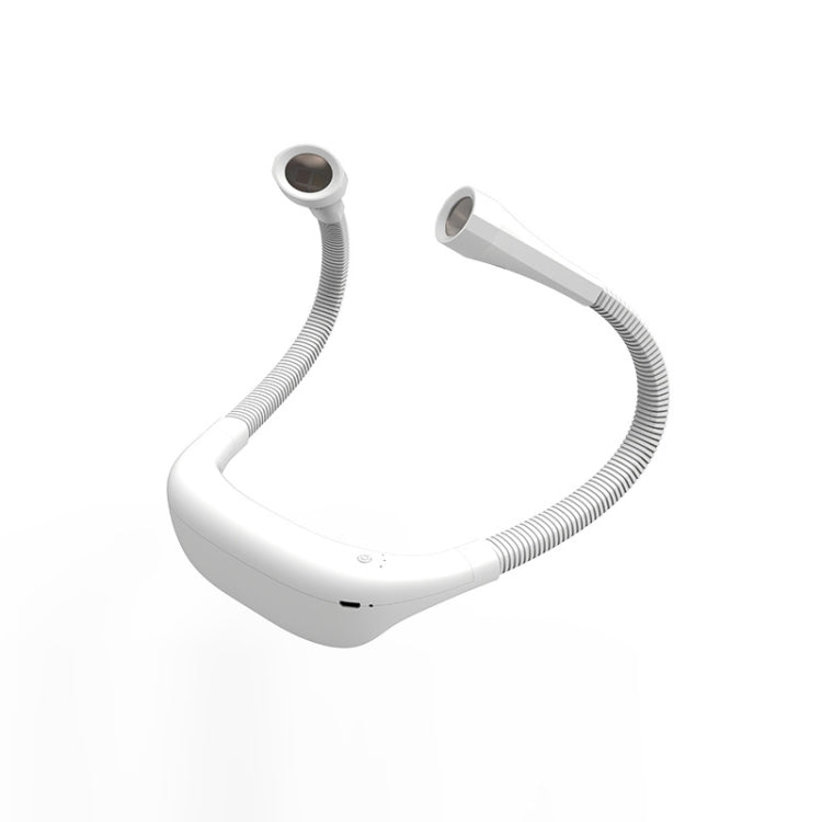 Lampada da collo appesa Protezione degli occhi per studenti Lampada da lettura a LED Lampada da libro ricaricabile USB, White, Black