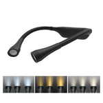 Lampada da collo appesa Protezione degli occhi per studenti Lampada da lettura a LED Lampada da libro ricaricabile USB, White, Black