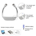 Lampada da collo appesa Protezione degli occhi per studenti Lampada da lettura a LED Lampada da libro ricaricabile USB, White, Black