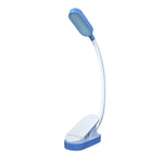 Lampada da scrivania a 9 LED Mini Clip Lampada da lettura per la protezione degli occhi degli studenti con ricarica USB, Blue and White, Black