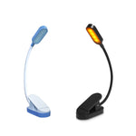 Lampada da scrivania a 9 LED Mini Clip Lampada da lettura per la protezione degli occhi degli studenti con ricarica USB, Blue and White, Black