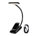 8021 Mini Book Clip Light LED Music Score Lampada da lettura per la protezione degli occhi, Black, White