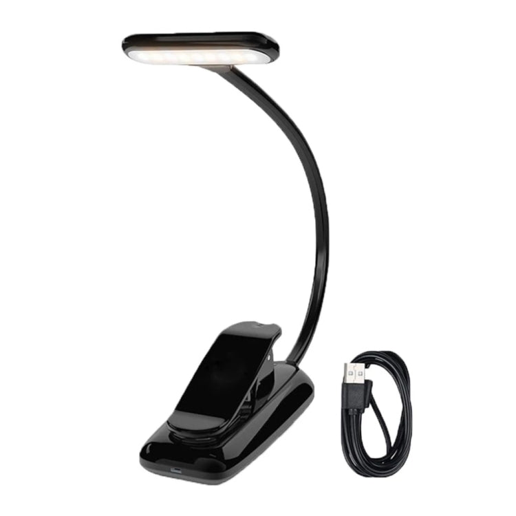 8021 Mini Book Clip Light LED Music Score Lampada da lettura per la protezione degli occhi, Black, White