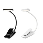 8021 Mini Book Clip Light LED Music Score Lampada da lettura per la protezione degli occhi, Black, White