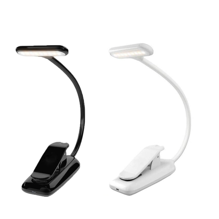 8021 Mini Book Clip Light LED Music Score Lampada da lettura per la protezione degli occhi, Black, White