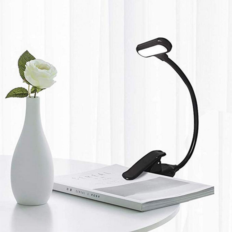 8021 Mini Book Clip Light LED Music Score Lampada da lettura per la protezione degli occhi, Black, White