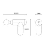 J12A Mini pulsante di massaggio vibrante tipo pistola a fascia, Black, Gray, Silver, Red