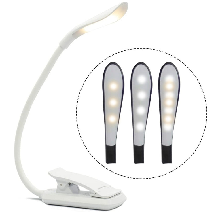 8027D-2 7 Beads LED Protezione per gli occhi Lettura Luce pieghevole per libri, White, Black