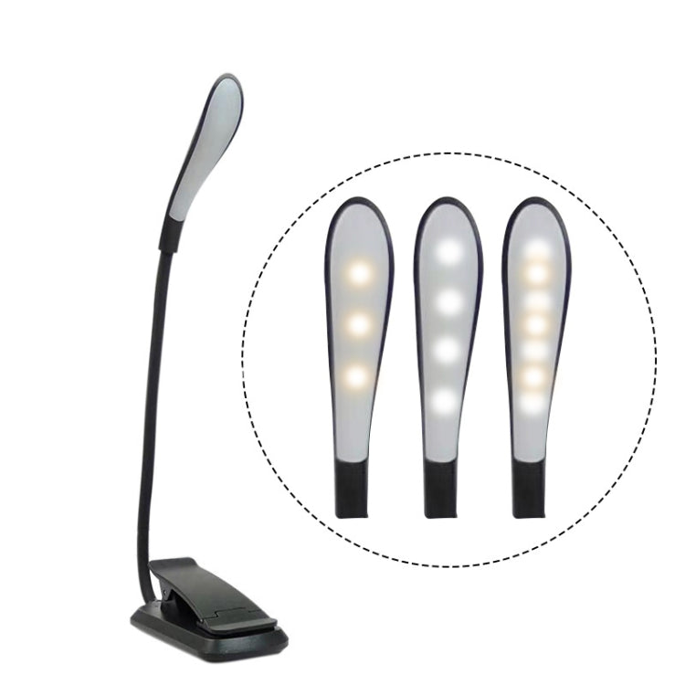 8027D-2 7 Beads LED Protezione per gli occhi Lettura Luce pieghevole per libri, White, Black