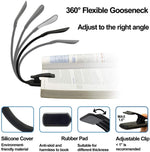 8027D-2 7 Beads LED Protezione per gli occhi Lettura Luce pieghevole per libri, White, Black