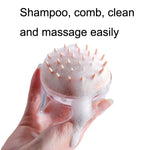 Spazzola per shampoo per massaggio alla testa in silicone da 3 pezzi, Blue, Pink, White, Yellow