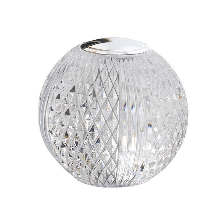 Lampada da tavolo piccola sfera di cristallo USB luce notturna in acrilico, MT2 80 x 80mm, MT1  110 x 110mm