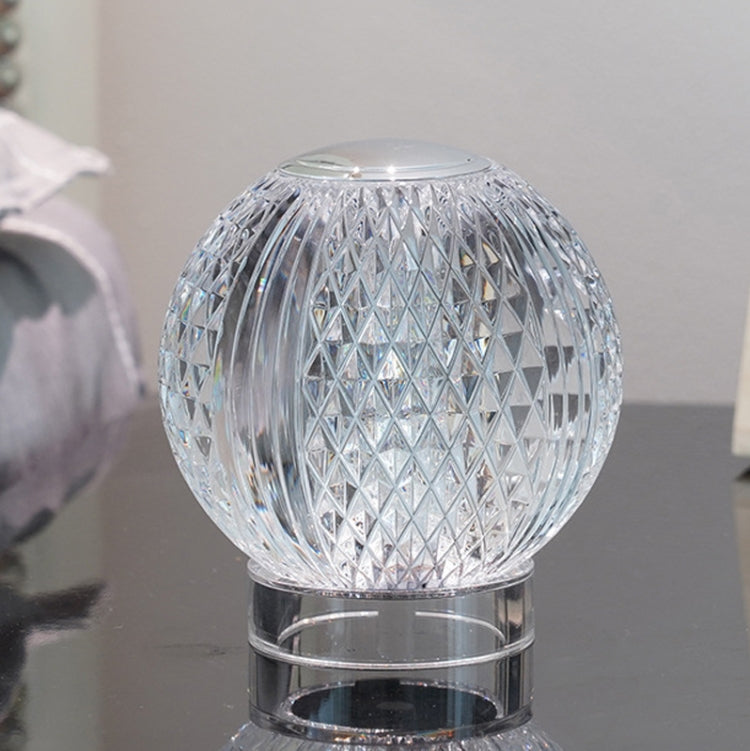 Lampada da tavolo piccola sfera di cristallo USB luce notturna in acrilico, MT2 80 x 80mm, MT1  110 x 110mm