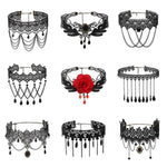 Collana vintage lolita gotica in pizzo con frange, stile:, 1530, 1531, 1532 Black, 1532 Red, 1533, 1534, 1535, 1555, 1556, 1557