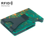 Porta carte ultrasottile in resina anti-smagnetizzazione RFID, Green, Blue, Black